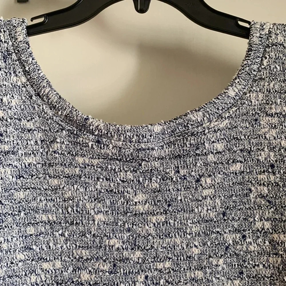 Anthropologie Daily Practice Twofer Dress S Gray Knit Navy Layered Mini NWT - Picture 6 of 12